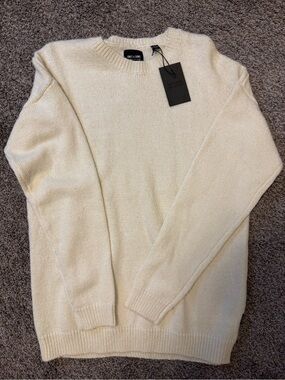 ONLY & SONS Cream Crewneck Knit Sweater